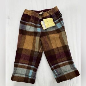 Gucci Baby Tartan Wool Pants in Brown, Tan & Light Blue (size 12-18 months)